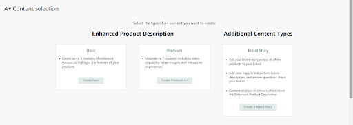 Step 3: Select the Type of A+ Content 